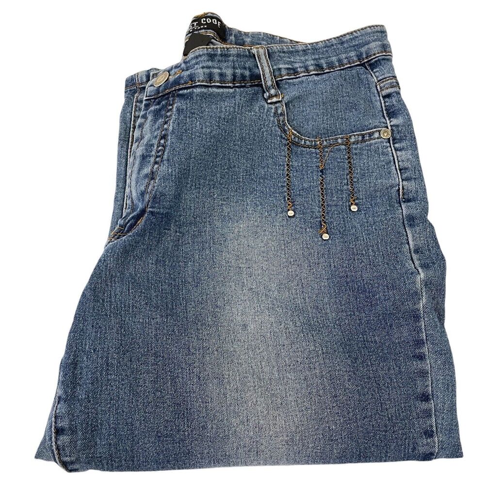 Street Code New York Embellished Jeans Stretch Women Size 13/14 Studded - Picture 15 of 15